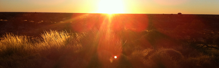 sunrise in desert
